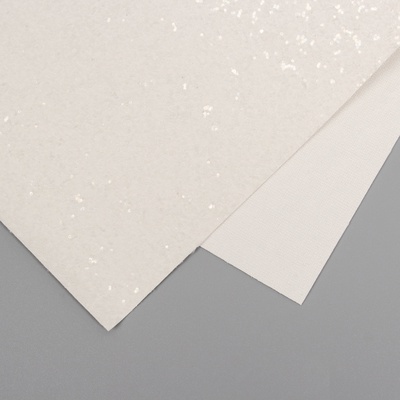 Лист для творчества искусственная кожа «Крупные блёстки», белый лист 33×20 см, толщина 0.84 мм