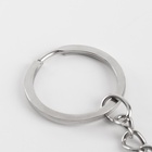 Основа для брелока d25мм с цепочкой (фас 100шт цена за шт) плоское металл серебряный 10495434