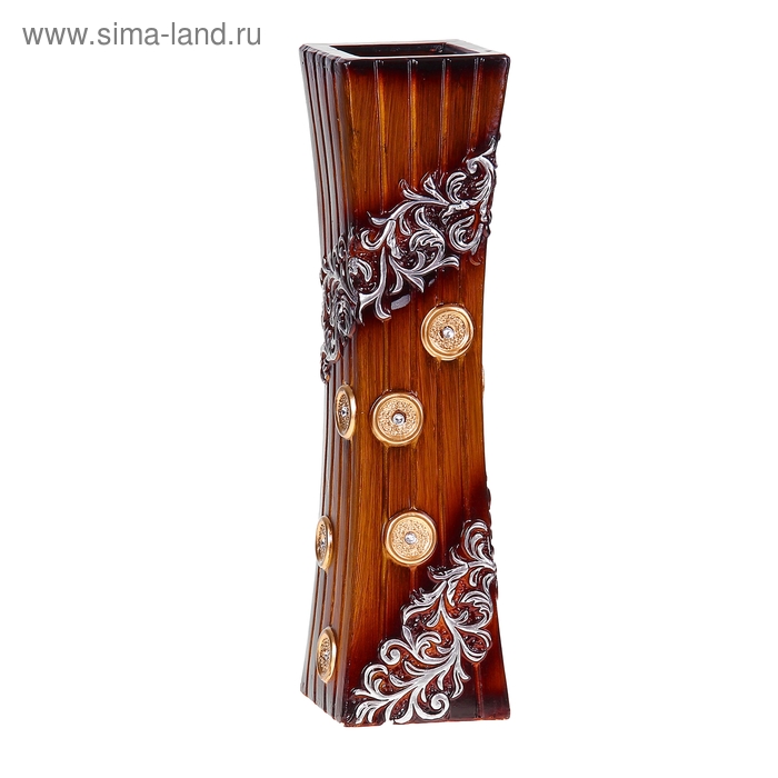 ваза керамика напольная 60 см пуговица коричневая талия - Фото 1