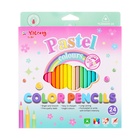 Карандаши 24 цвета, в картонной коробке, шестигранные, деревянные, Пастель, МИКС - Фото 5