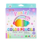 Карандаши 24 цвета, в картонной коробке, шестигранные, деревянные, Пастель, МИКС - Фото 6