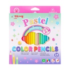 Карандаши 24 цвета, в картонной коробке, шестигранные, деревянные, Пастель, МИКС - Фото 7