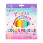 Карандаши 24 цвета, в картонной коробке, шестигранные, деревянные, Пастель, МИКС - Фото 8