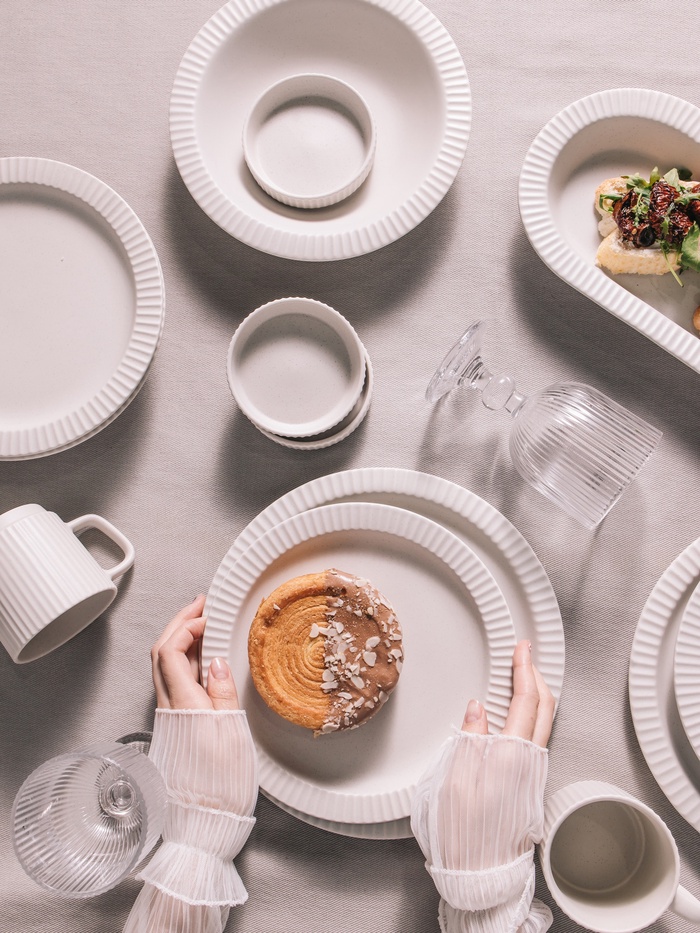 Тарелки Magistro Jarwah Lausanne, 550 мл, 21.3×4 см, глубокие, набор 2 шт., фарфор, белые - фото 114943803