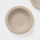 Тарелки Magistro Jarwah Lausanne, 550 мл, 21.3×4 см, глубокие, набор 2 шт., фарфор, бежевые - Фото 4