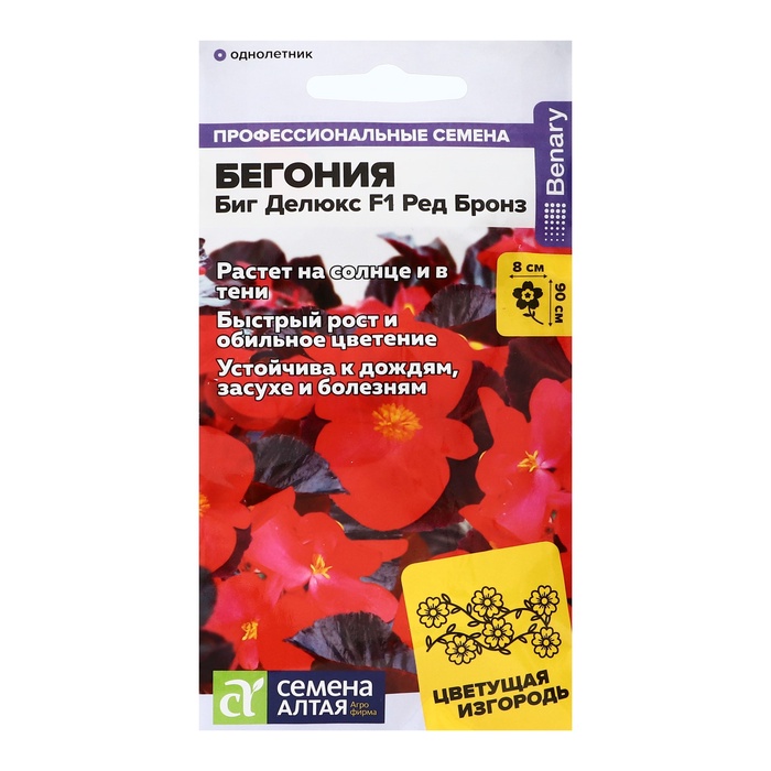 Семена цветов Бегония Биг Делюкс F1 Ред бронз, ц/п, 3 шт. - Фото 1
