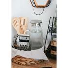 УЦЕНКА Кувшин для воды Magistro «Богема», 1.7 л, 10×27.5 см, стекло, с металлической крышкой, цвет крышки серебряный - Фото 4