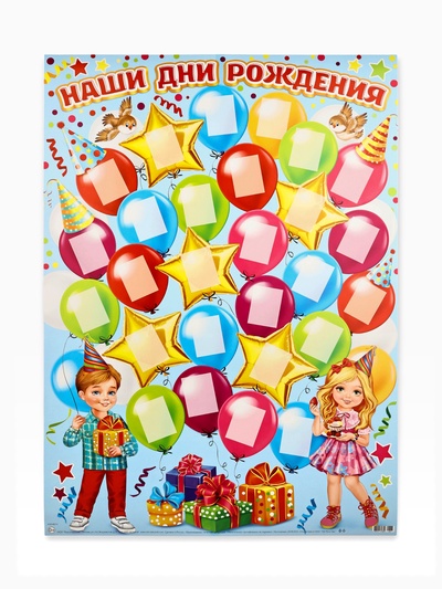 Плакат «Наши Дни рождения», картон, 44.5×60 см