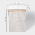 Корзина для белья LaDо́m «Классика», прямоугольная, 37×22×55 см, белая - Фото 3