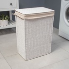 Корзина для белья LaDо́m «Классика», прямоугольная, 37×22×55 см, белая - Фото 5