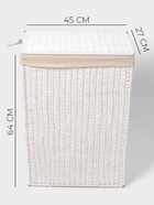 Корзина для белья LaDо́m «Классика», прямоугольная, 45×27×64 см, белая - Фото 3
