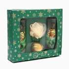 УЦЕНКА Новогодний подарочный набор косметики «Зимняя вьюга», с ароматом мяты и корицы. Зеленая серия - Фото 4