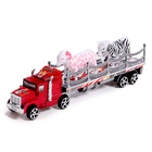 Грузовик инерционный «Зооперевозчик», 2 фигурки животных, МИКС, уценка 10849152