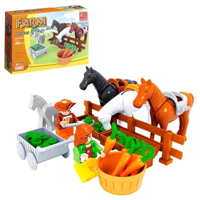 Конструктор Ферма «Конюшня», 89 деталей, уценка
