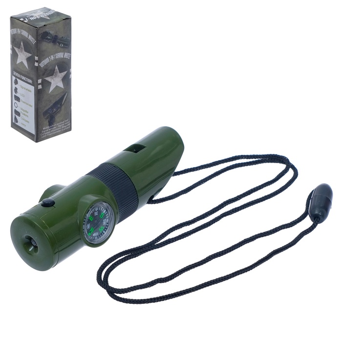 УЦЕНКА Набор героя «Разведчик», 6 в 1: свисток, компас, фонарик, термометр, зеркало, лупа - Фото 1