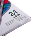 УЦЕНКА Карандаши 24 цвета, в картонной коробке, шестигранные, корпус серебро, дер, пейзаж Микс 1055 - Фото 3