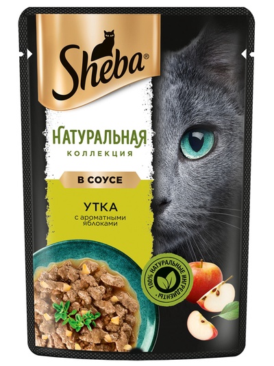Влажный корм Sheba Natures для кошек, пауч, утка/яблочное рагу, 75 г