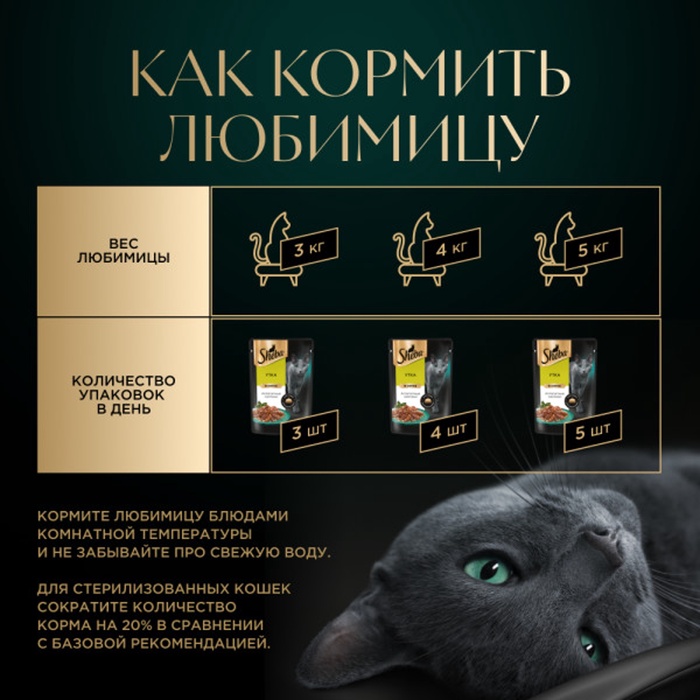 Влажный корм Sheba Natures для кошек, пауч, утка/яблочное рагу, 75 г