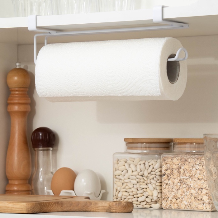 Держатель для полотенец навесной Доляна, 27×7.5×9.5 см, белый - Фото 1