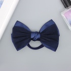 Бант для волос на резинке «Школьница стиль», штрихи, 11.5 см, синий (комплект 6 шт) - фото 51130604