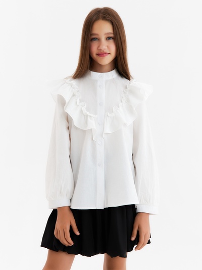 Блузка для девочки MINAKU, белая, рост 128 см