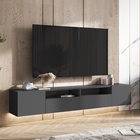 Тумба под ТВ подвесная «Сити», напольная, 2000×346×330 мм, цвет графит - Фото 3