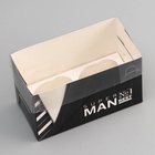 Коробка для 2 капкейка с прозрачной крышкой, «Мужская», 16×8×10 см - Фото 3