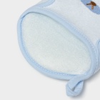 Мочалка варежка детская Доляна «Мишка», для купания, 16 см, голубая - Фото 4