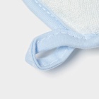 Мочалка варежка детская Доляна «Мишка», для купания, 16 см, голубая - Фото 5