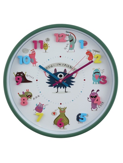 Часы настенные интерьерные «Монстрики», детские, бесшумные, плавный ход, циферблат d=30 см