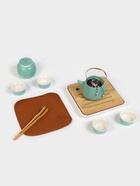 Набор для чайной церемонии «Хасима», 9 предметов, на 4 персоны, чашка 40 мл, чайник 200 мл, керамика, бирюзовый - Фото 5