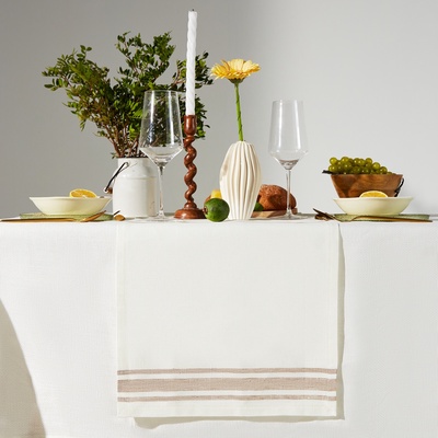Дорожка на стол «Этель» Rigoroso 40×146 см, лён 100%, плотность 260 г/м², белая