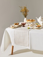 Дорожка на стол Этель Soprano 40×146 см, лён 100%, 180 г/м², белая/серая - Фото 2