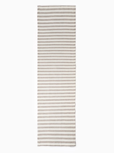 Дорожка на стол Этель Soprano 40×146 см, лён 100%, 180 г/м², белая/серая