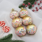 Ёлочные игрушки «Новогодний восторг», шары новогодние, d=6 см, набор 6 шт., золото - Фото 1