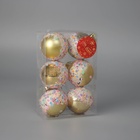Ёлочные игрушки «Новогодний восторг», шары новогодние, d=6 см, набор 6 шт., золото - Фото 3