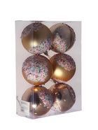 Ёлочные игрушки «Новогодний восторг», шары новогодние, d=10 см, набор 6 шт., золото - фото 66388684