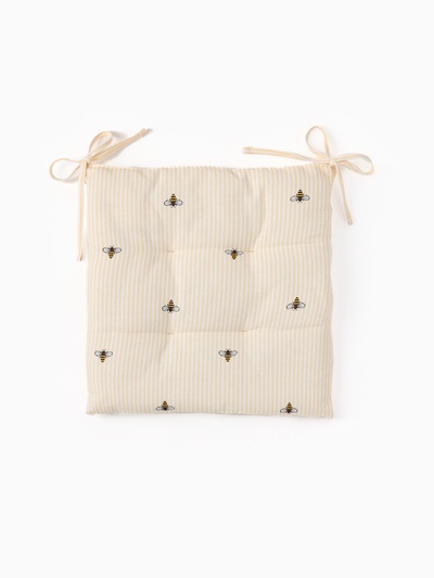 Подушка на стул «Доляна. Пчёлки», 42×42×7 см, белая