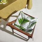 Подушка на стул «Этель. Папоротник», 42×42×7 см, белая - Фото 3