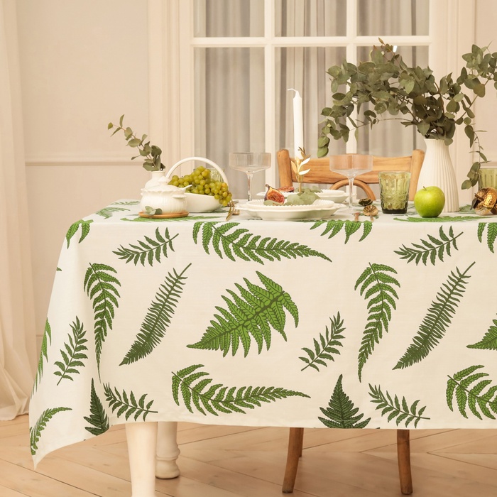 Скатерть «Этель. Папоротник», 144×250±2 см, репс 220 г/м², 100% хлопок