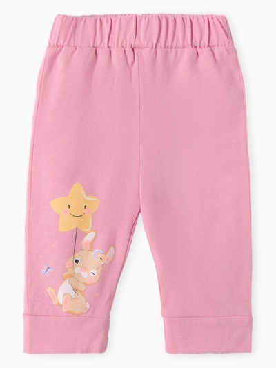 Штанишки (ползунки) детские "Зайка", цвет розовый, рост 56