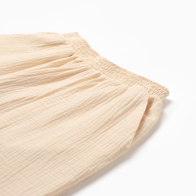 Комплект домашний женский (рубашка на запах, брюки) KAFTAN Basic, размер 48-50, молочный
