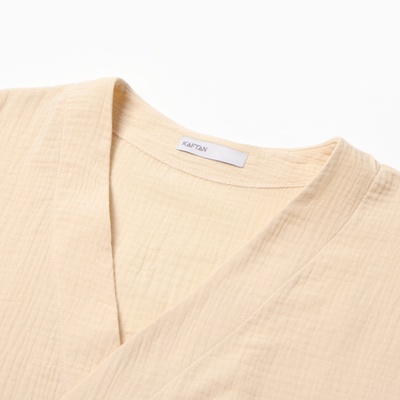 Комплект домашний женский (рубашка на запах, брюки) KAFTAN Basic, размер 48-50, молочный