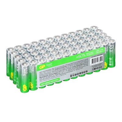 Батарейка алкалиновая GP Super Alkaline, AA, LR6-60BOX, 1.5 В, набор, 60 шт.