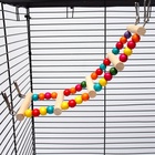 Игрушка для птиц «Лесенка с бусинами», 5 ступеней, 35 см, микс цветов - Фото 3