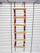 Игрушка для птиц «Лесенка с бусинами» 6 ступеней, 37 см, цвет МИКС - Фото 4