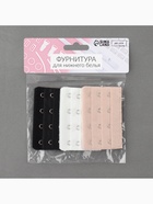 Застёжка для бюстгальтера, удлинитель, 3 ряда 4 крючка, 5×7.5 см, 3 шт. 10665464 - фото 14574572