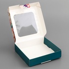 Коробка подарочная сборная с окном, упаковка, «Цветочки», 13×13×3 см - Фото 4