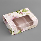 Коробка складная, под 3 эклера «Цветочки», 20×15×6 см - Фото 3