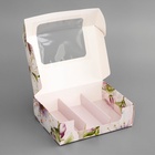 Коробка складная, под 3 эклера «Цветочки», 20×15×6 см - Фото 4